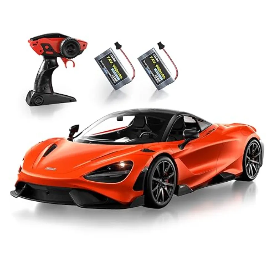 Remote control car for indoor/outdoor play, ABS plastic body, orange, 12km/h speed with functional headlights and licensed McLa
Remote control car for indoor/outdoor play, ABS plastic body, orange, 12km/h speed with functional headlights and licensed McLa