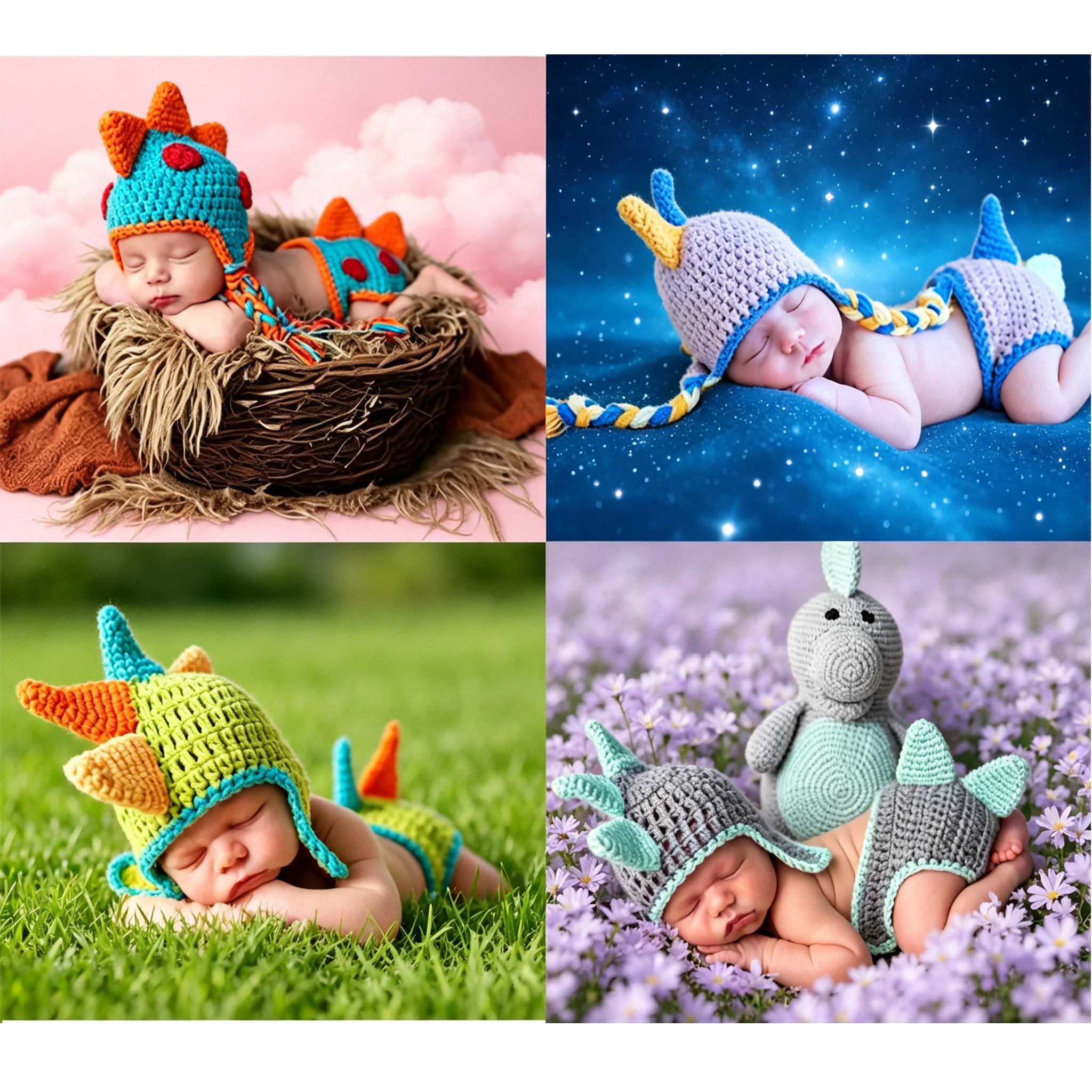 Newborn Photography Props Dinosaur Baby Outfit Crochet Knitted Dino Hat Infant Photo Shoot Costume Multiple Colors 0-3M
Newborn Photography Props Dinosaur Baby Outfit Crochet Knitted Dino Hat Infant Photo Shoot Costume Multiple Colors 0-3M