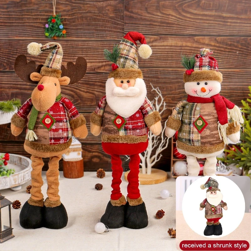 Christmas doll Retractable Christmas doll Santa Claus Snowman Elk Standing Doll Christmas atmosphere decoration supplies
Christmas doll Retractable Christmas doll Santa Claus Snowman Elk Standing Doll Christmas atmosphere decoration supplies