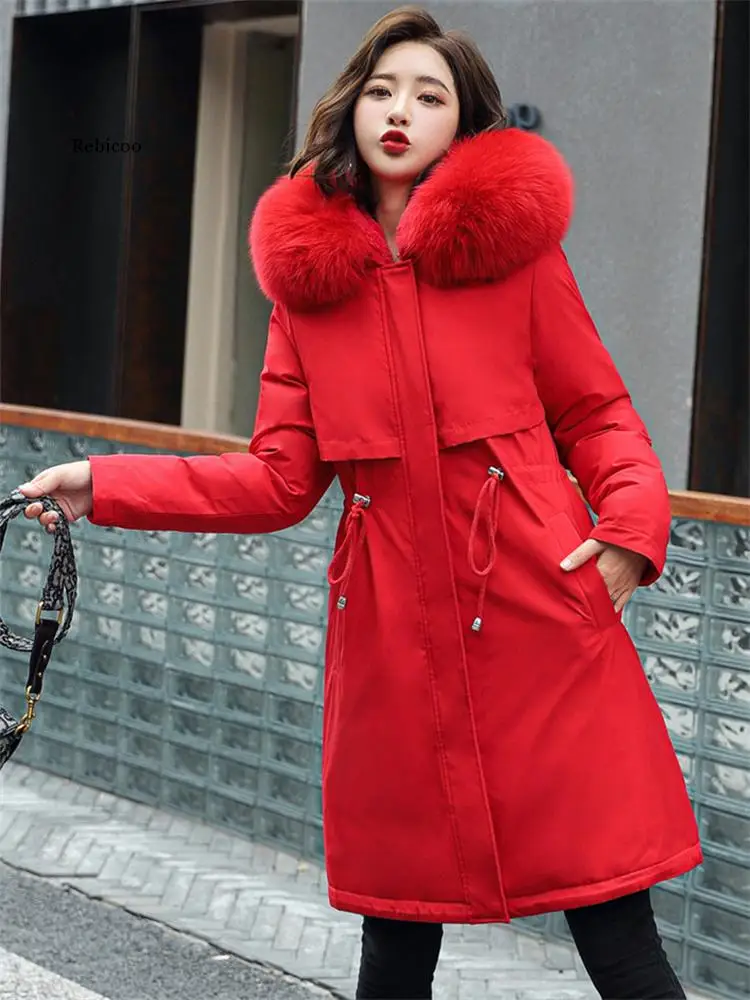 Women Long Plus Velvet Fur Hooded Clothing 2022 Winter New Fashion Loose Thick Warmth Down Cotton Jacket Feminina
Women Long Plus Velvet Fur Hooded Clothing 2022 Winter New Fashion Loose Thick Warmth Down Cotton Jacket Feminina