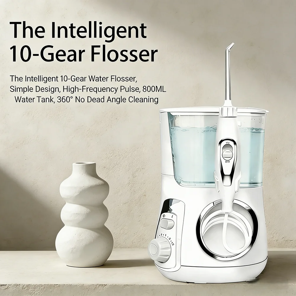 Настольный электрический ирригатор для полости рта, 10 режимов, 800 мл, для чистки зубов, здоровья десен и свежего дыхания
Настольный электрический ирригатор для полости рта, 10 режимов, 800 мл, для чистки зубов, здоровья десен и свежего дыхания