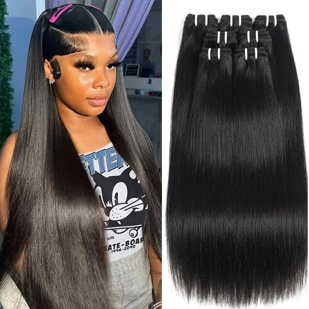 100% Real Straight Bundle Human Hair Double Weft Bundles Natural Black Color Brazilian Raw Virgin Human Hair Weaving Extensions Top Qiality
100% Real Straight Bundle Human Hair Double Weft Bundles Natural Black Color Brazilian Raw Virgin Human Hair Weaving Extensions Top Qiality