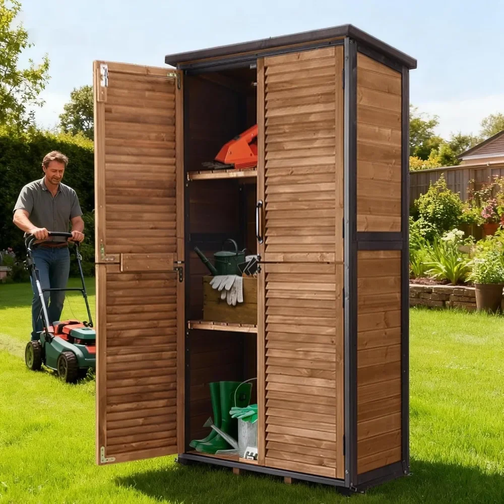 Outdoor Storage Shed with Floor - Strong Metal Frame, Adjustable Shelves, Ventilated Blinds - Ideal for Garden Tools & Outdoor
Outdoor Storage Shed with Floor - Strong Metal Frame, Adjustable Shelves, Ventilated Blinds - Ideal for Garden Tools & Outdoor