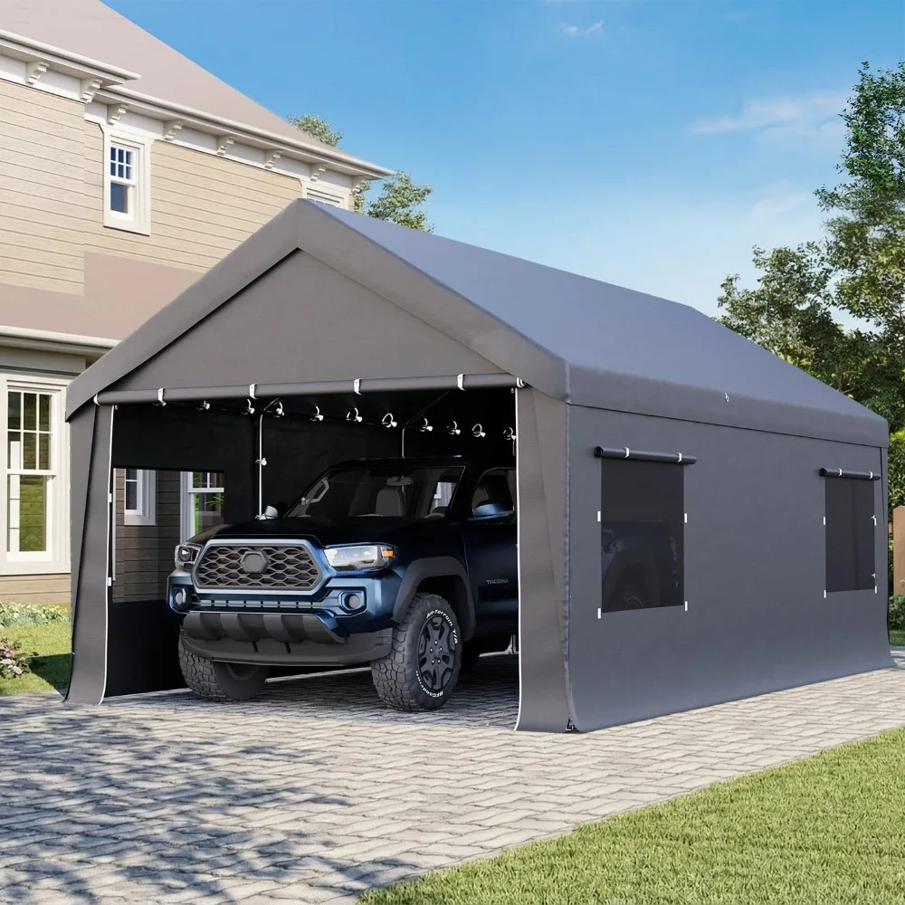 10x20 FT Heavy Duty Carport Canopy with Removable Sidewalls, Portable Garage Tent with Roll-Up Windows & Doors, Car, Customized
10x20 FT Heavy Duty Carport Canopy with Removable Sidewalls, Portable Garage Tent with Roll-Up Windows & Doors, Car, Customized