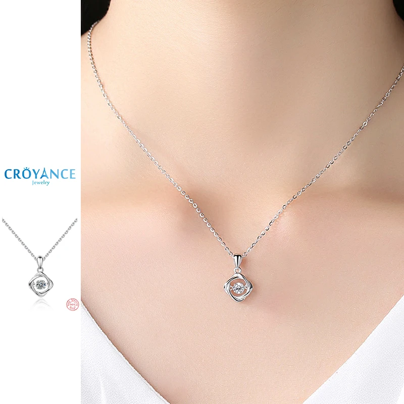 Elegant Fine Swing Will Dance Zircon Square Pendant Necklaces Women 925 Sterling Silver Jewelry Clover Rhinestone Clavicle Chain
Elegant Fine Swing Will Dance Zircon Square Pendant Necklaces Women 925 Sterling Silver Jewelry Clover Rhinestone Clavicle Chain