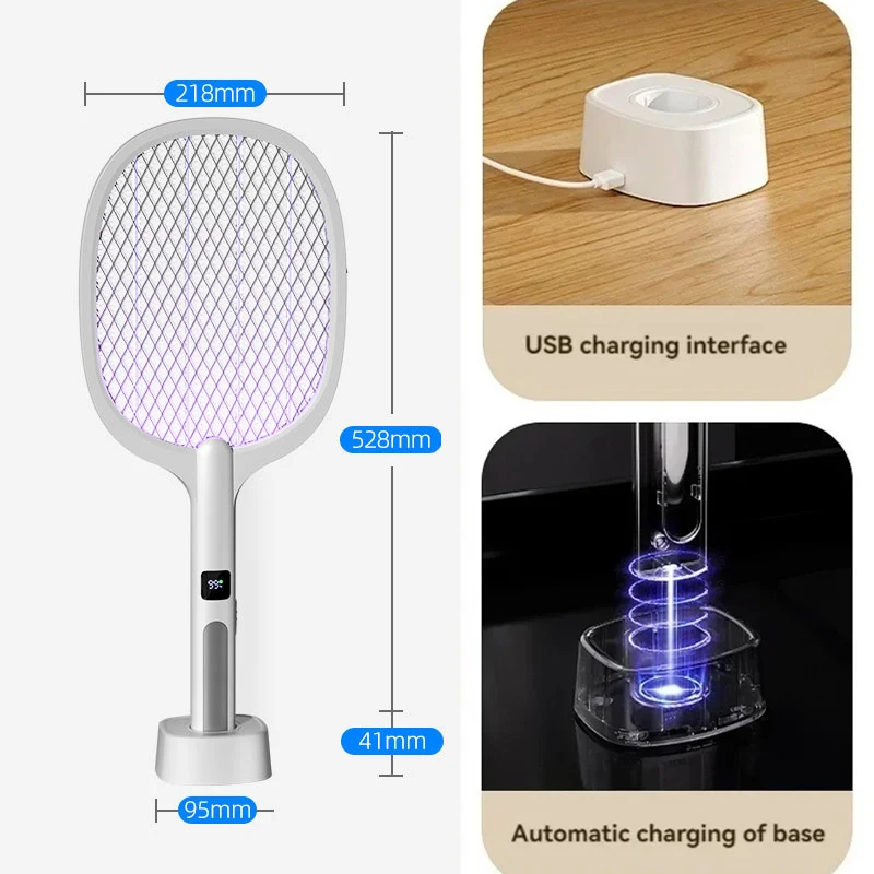 2025 New4000V Rechargeable Electric Mosquito Racket Detachable Handheld Auto Swat Mode Type-C Rechargeable Electric Fly Swatter
2025 New4000V Rechargeable Electric Mosquito Racket Detachable Handheld Auto Swat Mode Type-C Rechargeable Electric Fly Swatter