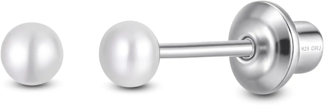 Pearl Screw Back Stud Earrings for Baby, Toddler, Girls | Hypoallergenic 925 Sterling Silver
Pearl Screw Back Stud Earrings for Baby, Toddler, Girls | Hypoallergenic 925 Sterling Silver