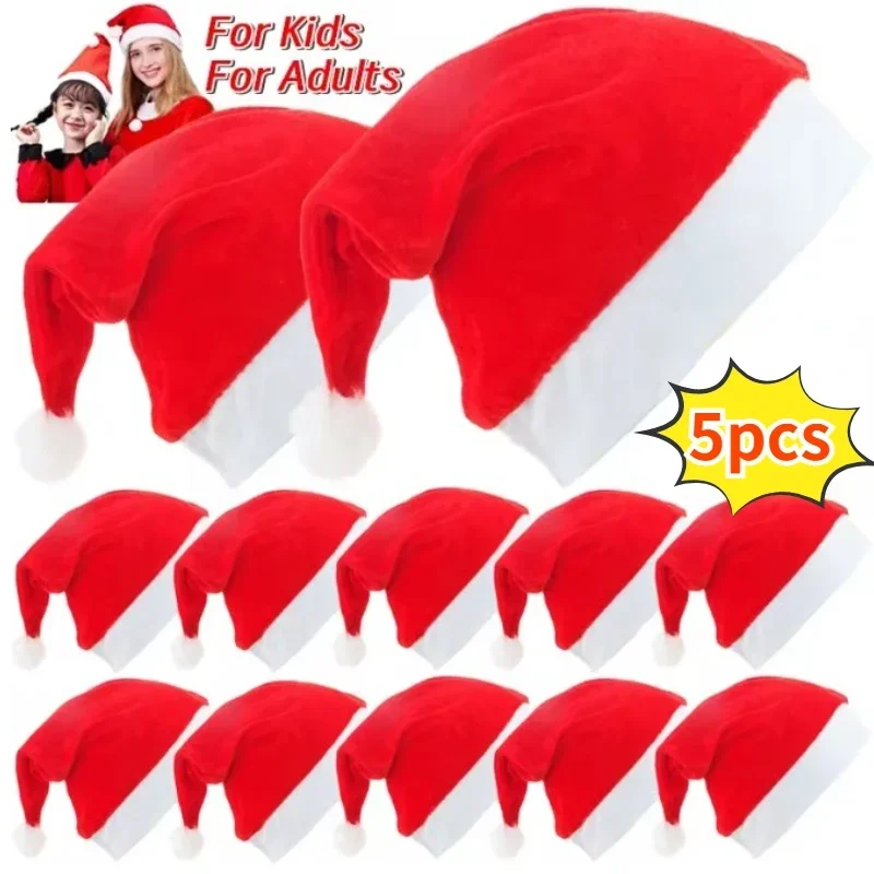 5/1PCS Thickened Plush Christmas Hat for Adults Kids Soft Velvet Santa Claus Caps Hats Xmas New Year Festival Party Decor Gitfs
5/1PCS Thickened Plush Christmas Hat for Adults Kids Soft Velvet Santa Claus Caps Hats Xmas New Year Festival Party Decor Gitfs