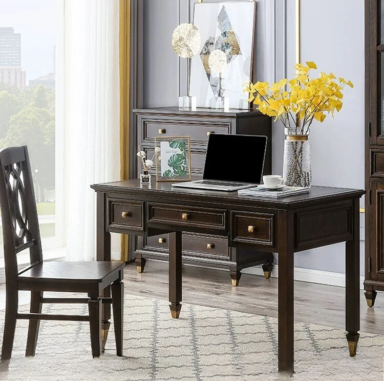 PYJ American all-solid wood desk and chair combination retro simple light luxury home desk book
PYJ American all-solid wood desk and chair combination retro simple light luxury home desk book