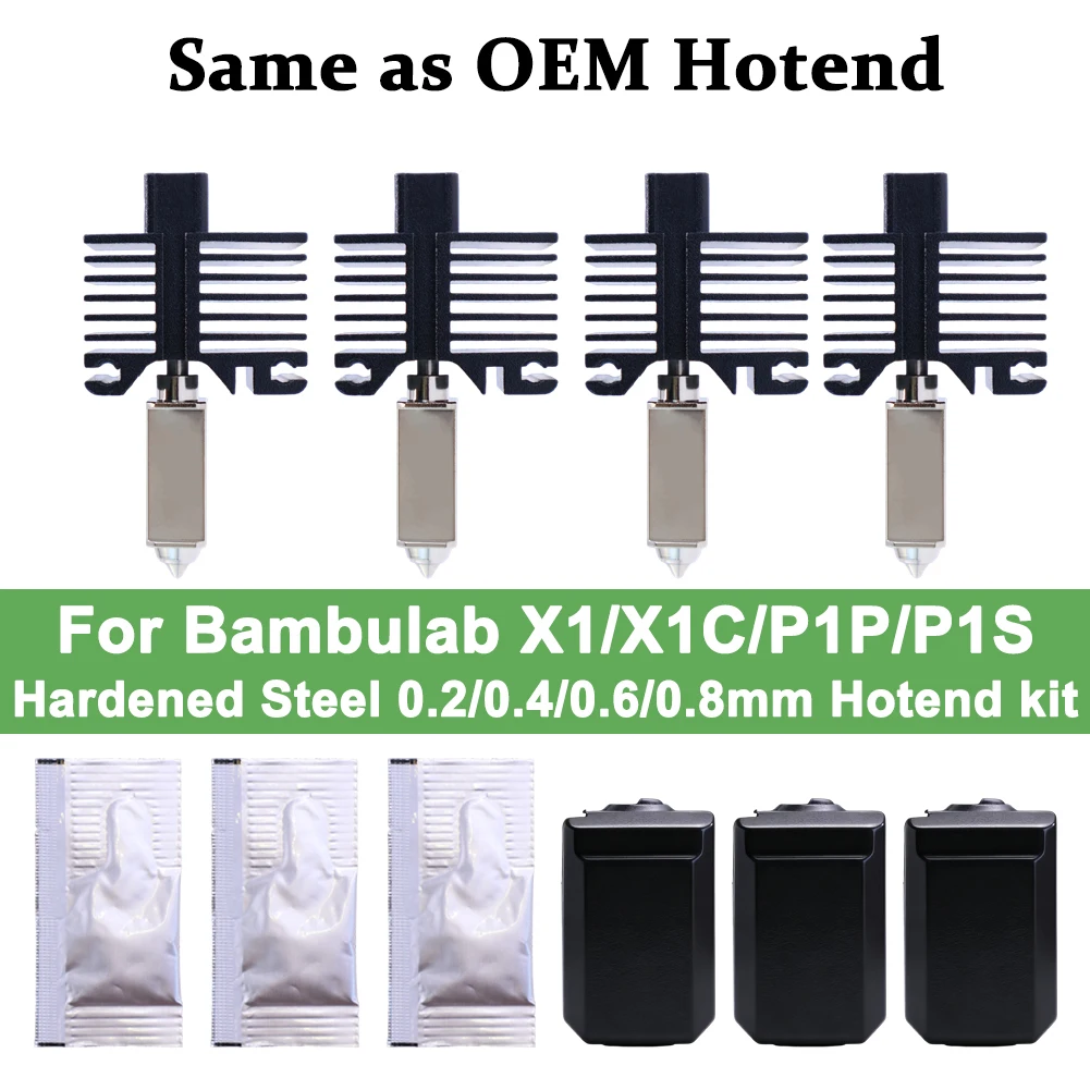 For Bambu Lab P1S P1P X1 X1C Hotend 0.2 0.4 0.6 0.8 Bambulab Nozzle Hot End Hardened Steel Integrated Prevents Material Leakage
For Bambu Lab P1S P1P X1 X1C Hotend 0.2 0.4 0.6 0.8 Bambulab Nozzle Hot End Hardened Steel Integrated Prevents Material Leakage