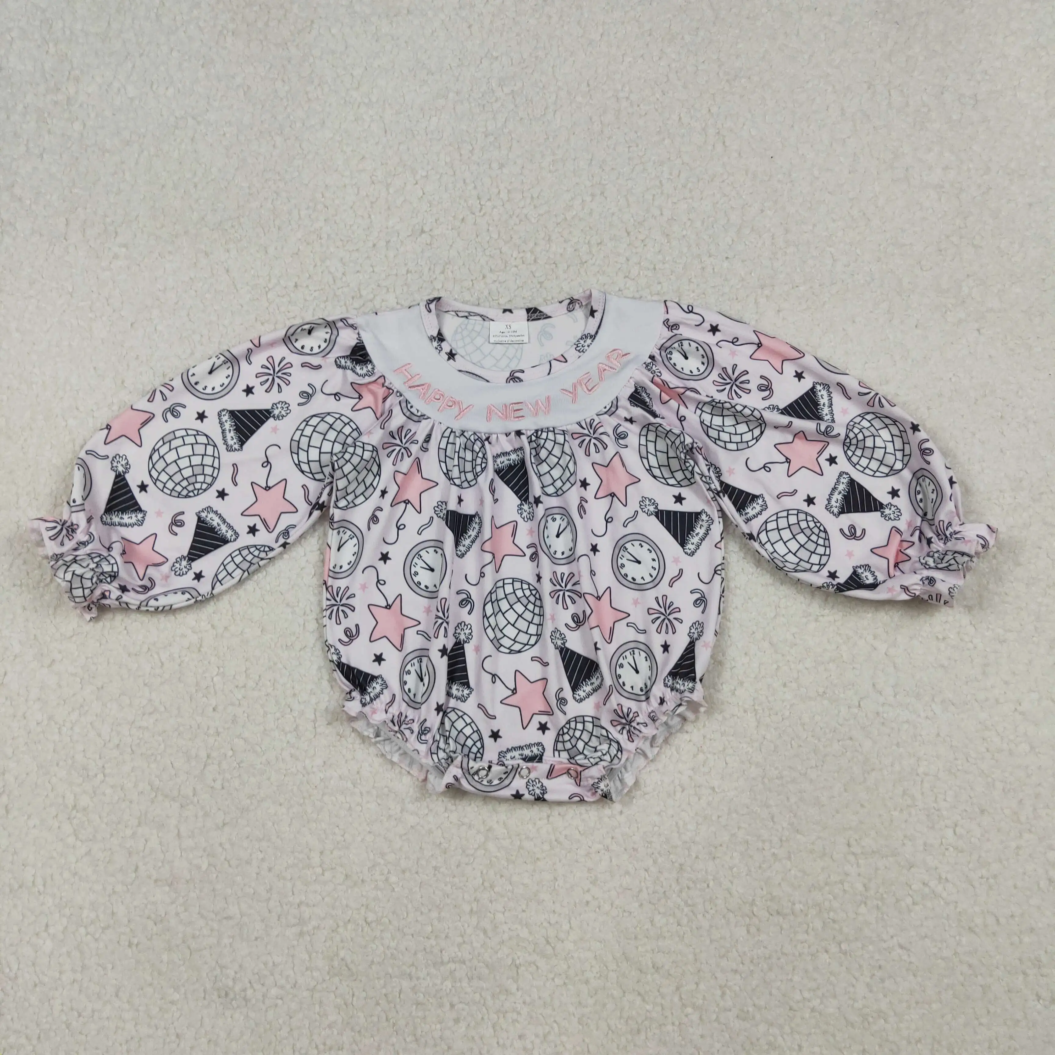X10.7 Fashionable winter romper for baby girls with embroidered Happy New Year star pattern pink long-sleeved bodysuit
X10.7 Fashionable winter romper for baby girls with embroidered Happy New Year star pattern pink long-sleeved bodysuit
