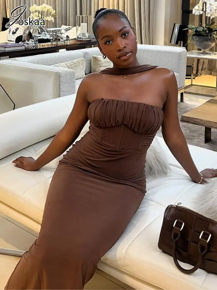 Joskaa Elegant Pleated Maxi Dress Women Sexy Halter Wrap Chest Backless Body-Shaping Vestidos 2025 Evening Party Club Outfits
Joskaa Elegant Pleated Maxi Dress Women Sexy Halter Wrap Chest Backless Body-Shaping Vestidos 2025 Evening Party Club Outfits