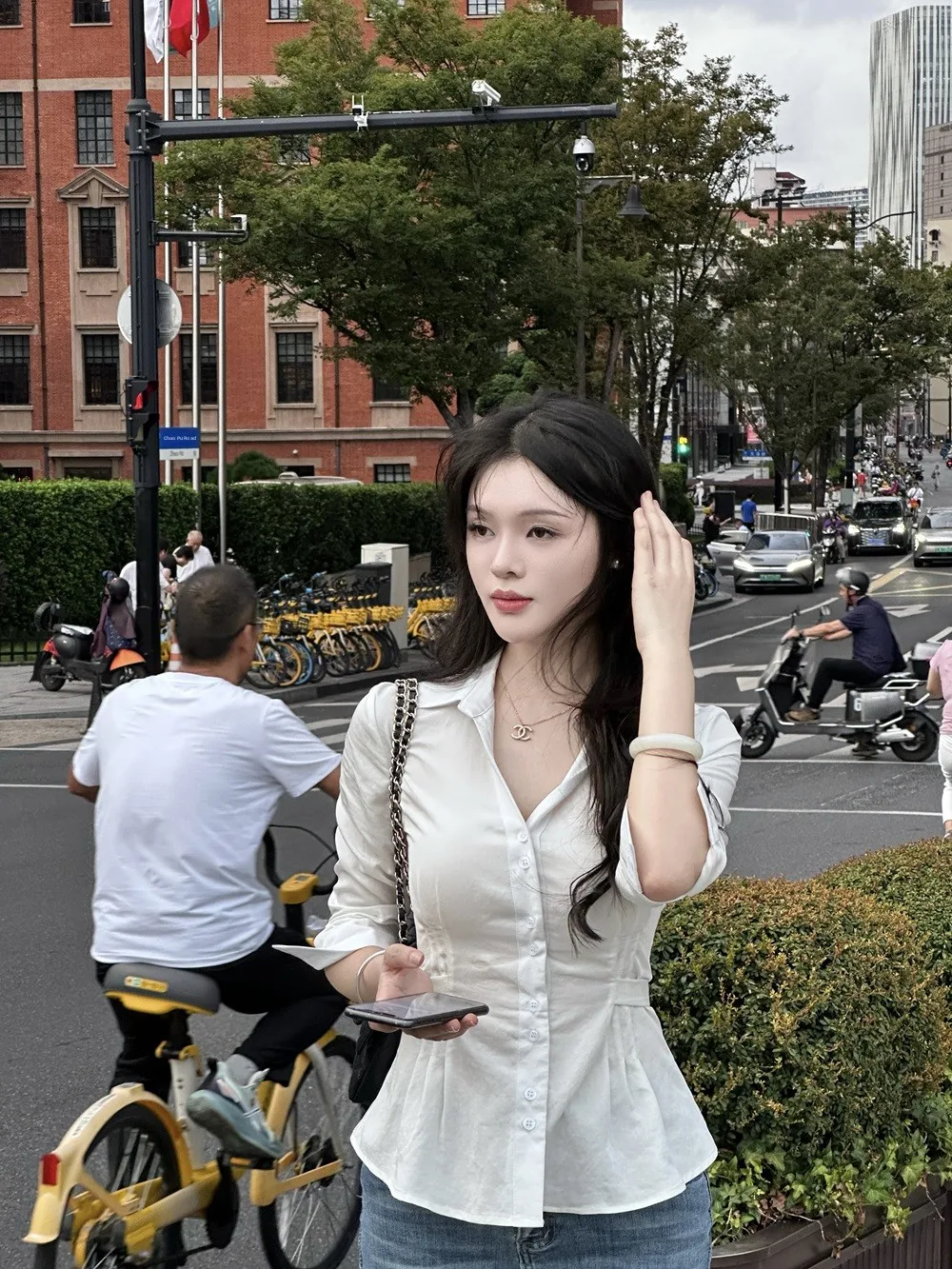 Ele Light Maturi Sle Silk Cotton irt Slimming Waist Design Belt Pure Desire Top Women's Faion Spring Autumn 2025
Ele Light Maturi Sle Silk Cotton irt Slimming Waist Design Belt Pure Desire Top Women's Faion Spring Autumn 2025