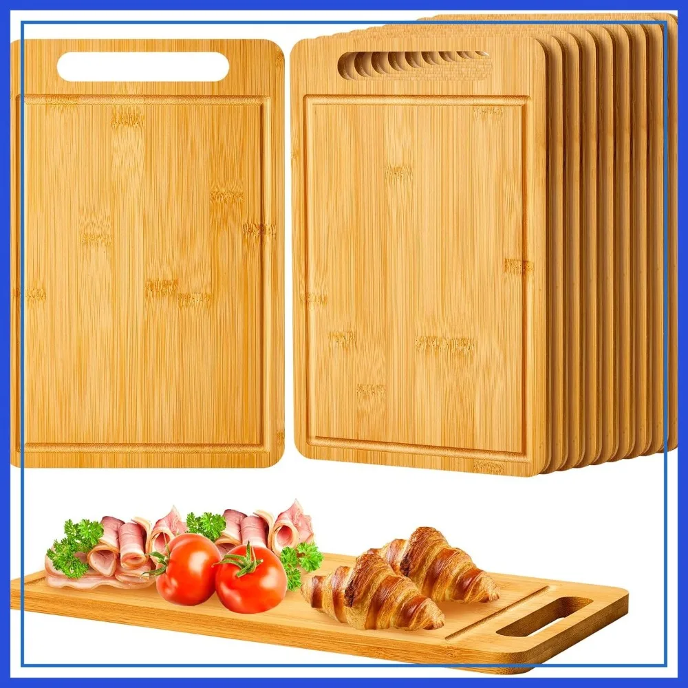 10 Pcs Bamboo Cutting Board with Handle 12x7.8 Inch for Kitchen, Pizza, Bread, Charcuterie
10 Pcs Bamboo Cutting Board with Handle 12x7.8 Inch for Kitchen, Pizza, Bread, Charcuterie