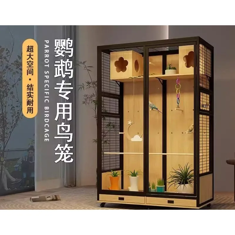 Large Bird Cage Parrot Villa Panoramic Luxury Solid Wood Ecological Cabinet
Large Bird Cage Parrot Villa Panoramic Luxury Solid Wood Ecological Cabinet