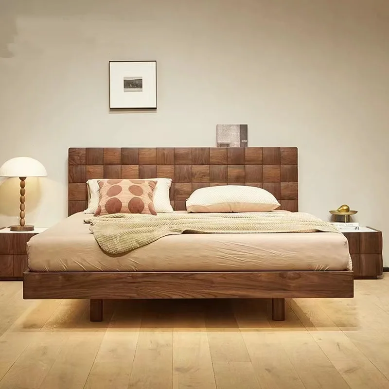 North American black walnut simple modern bedroom bread full solid wood double cherry wood suspension bed
North American black walnut simple modern bedroom bread full solid wood double cherry wood suspension bed