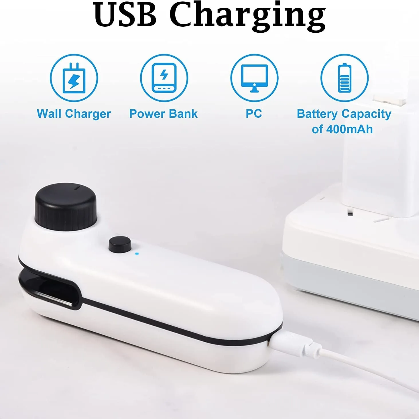 1pc Rechargable 2 In 1 Bag Mini Heat Sealer, Storage Bag Plastic Package Snack Sealer Clip Bag Handheld Heat Sealer, Plastic Ba
1pc Rechargable 2 In 1 Bag Mini Heat Sealer, Storage Bag Plastic Package Snack Sealer Clip Bag Handheld Heat Sealer, Plastic Ba