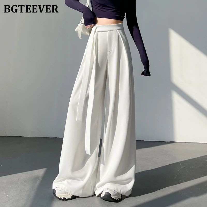 BGTEEVER Stylish High Waist Lace-up Female Long Suit Pants Elegant Women Wide Leg Trousers
BGTEEVER Stylish High Waist Lace-up Female Long Suit Pants Elegant Women Wide Leg Trousers