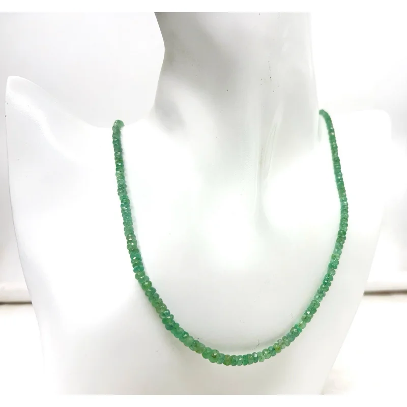 Emerald Gemstone Necklace 20” Round 4–5mm Faceted Sterling Silver
Emerald Gemstone Necklace 20” Round 4–5mm Faceted Sterling Silver
