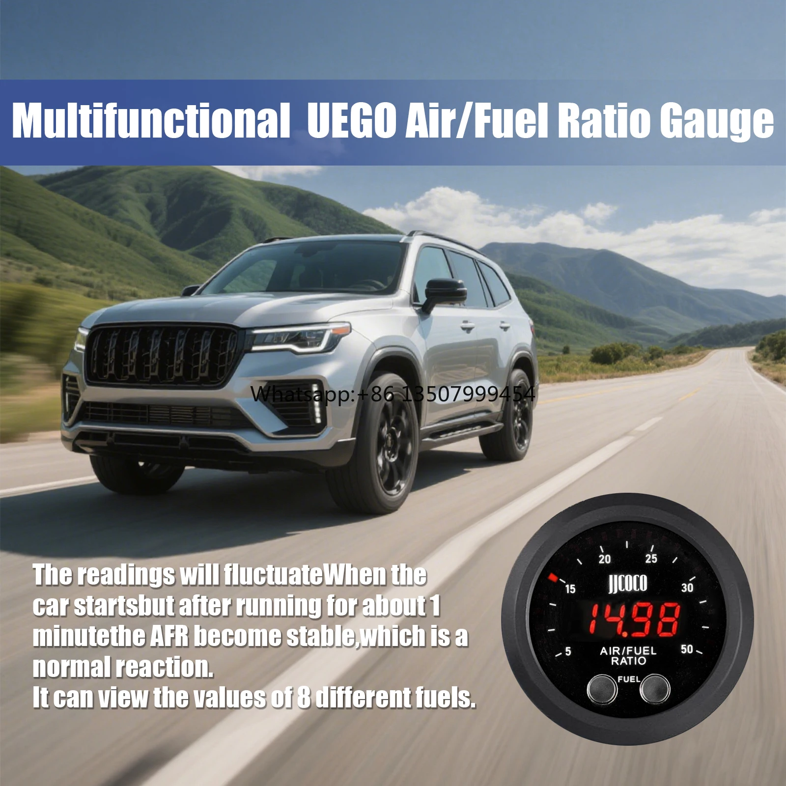 Universal Digital Wideband AFR Gauge 2-1/16" 52mm UEGO Air Fuel Ratio O2 Sensor Controller High Precision Auto Engine Tune Gauge
Universal Digital Wideband AFR Gauge 2-1/16" 52mm UEGO Air Fuel Ratio O2 Sensor Controller High Precision Auto Engine Tune Gauge