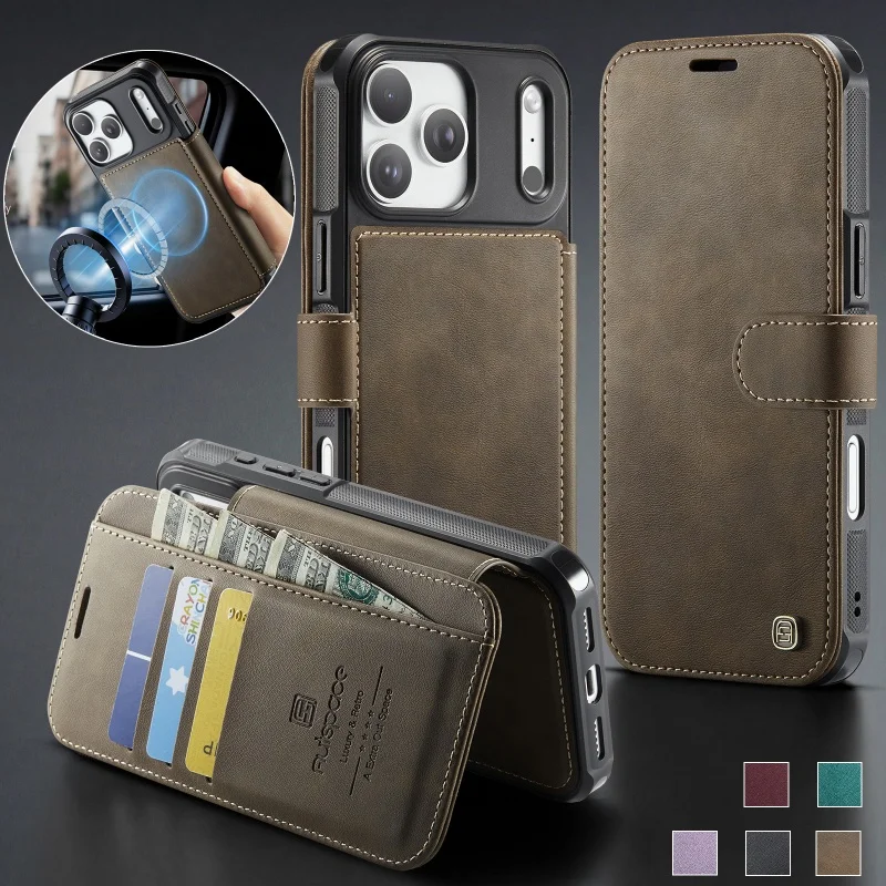 Luxury Leather For Magsafe Wallet Phone Case For iPhone 17 Air 16 Pro Max 15 Plus 14 13 12 Buckle RFID Card Slots Cover Etui Bag
Luxury Leather For Magsafe Wallet Phone Case For iPhone 17 Air 16 Pro Max 15 Plus 14 13 12 Buckle RFID Card Slots Cover Etui Bag