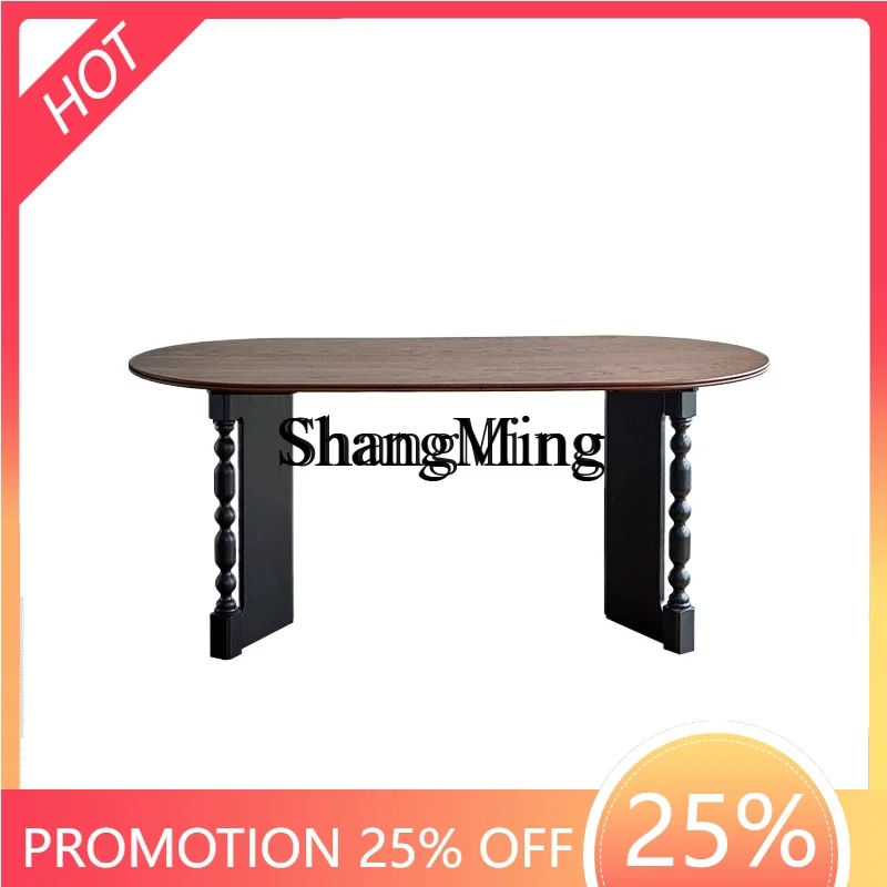 CL solid wood oval dining table retro small apartment living room multi-functional long table
CL solid wood oval dining table retro small apartment living room multi-functional long table