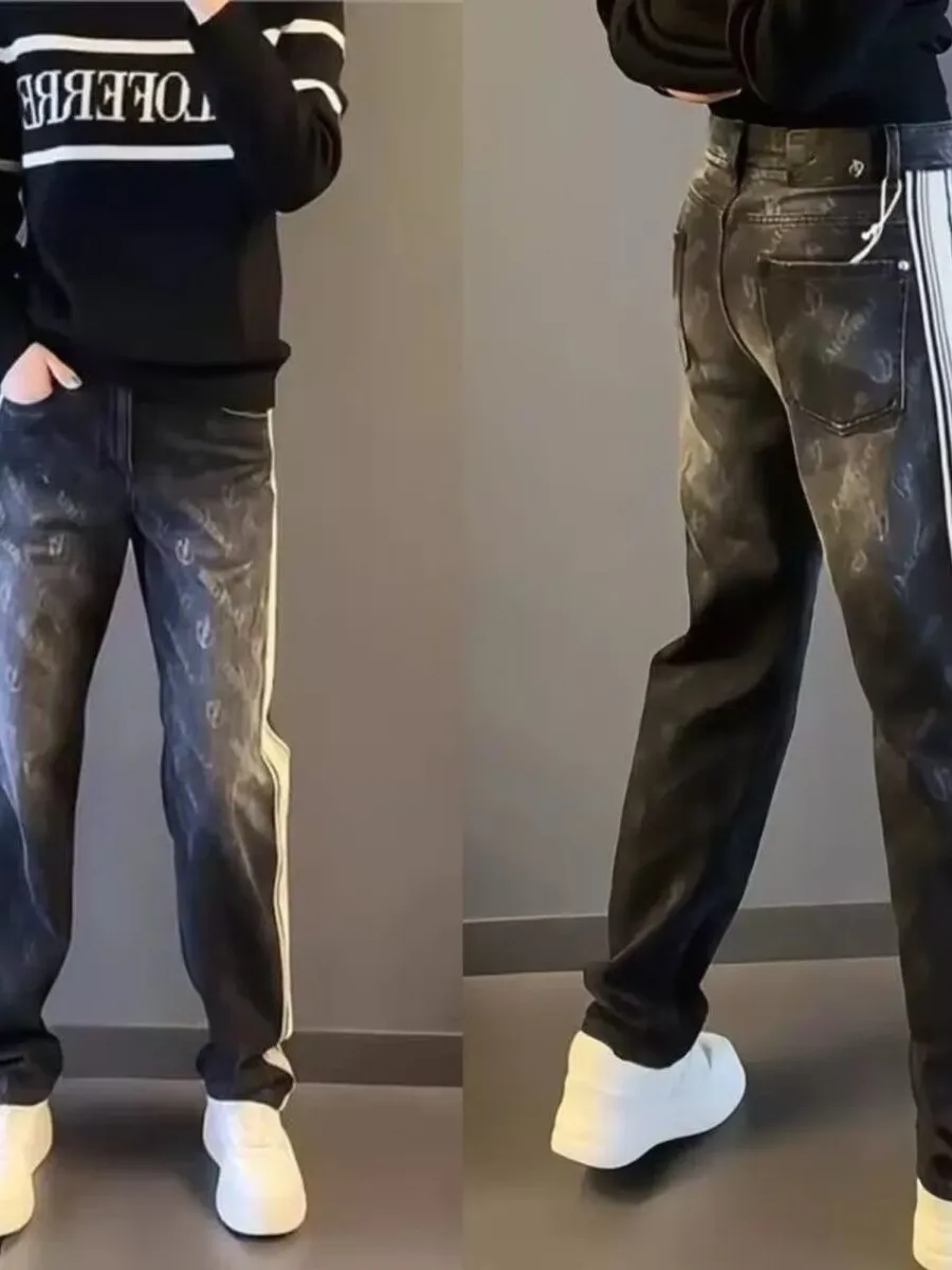 Men's Jeans with Weave Belt Loose Fit Casual Straight Leg Versatile Spring Autumn Trendy Retro Long Pants
Men's Jeans with Weave Belt Loose Fit Casual Straight Leg Versatile Spring Autumn Trendy Retro Long Pants