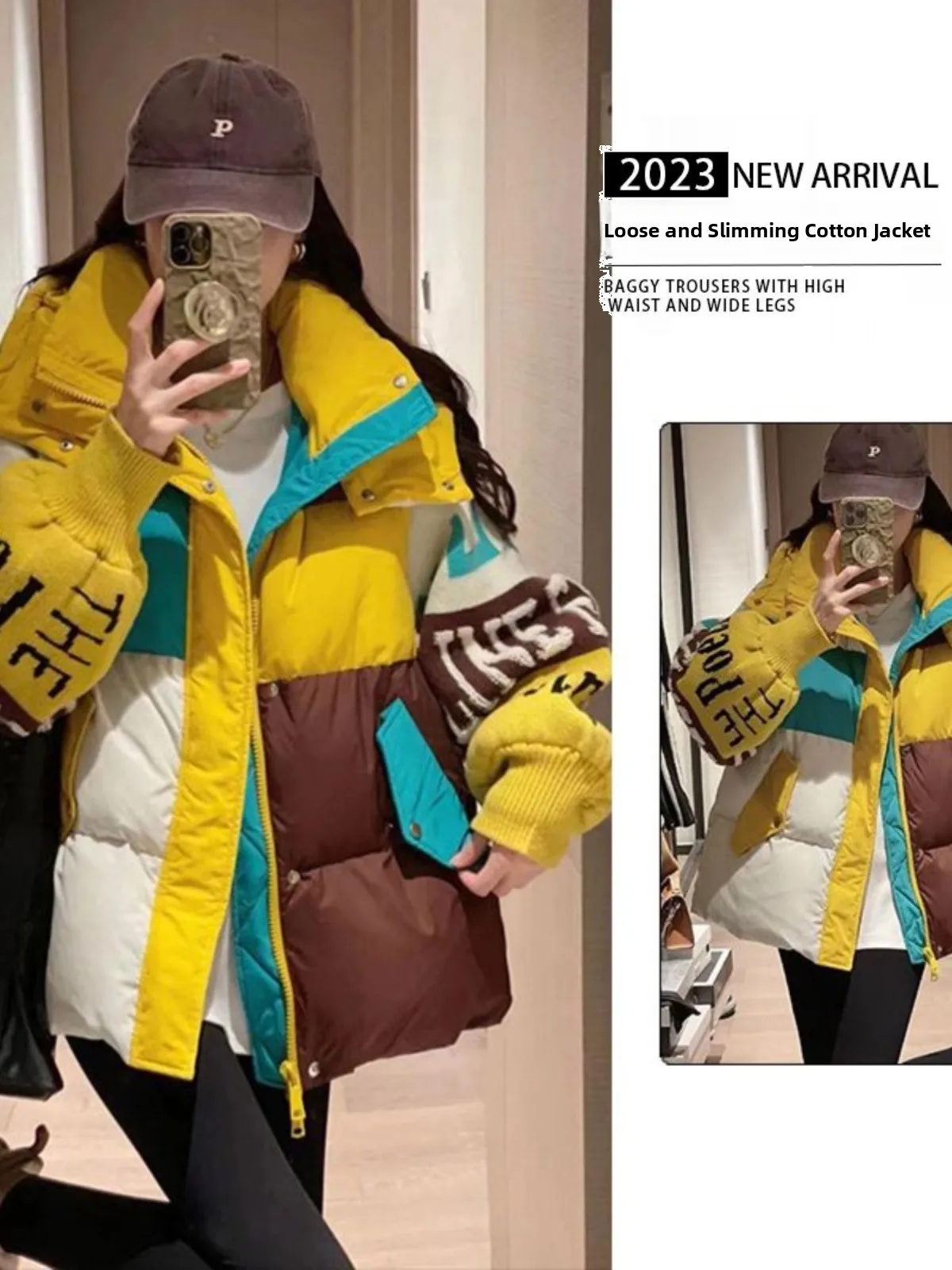 plus Size Winter Cotton Jacket 300 Pounds Color Block Hooded Loose Slimming Outerwear Women's Fashion Comfortable Coat
plus Size Winter Cotton Jacket 300 Pounds Color Block Hooded Loose Slimming Outerwear Women's Fashion Comfortable Coat