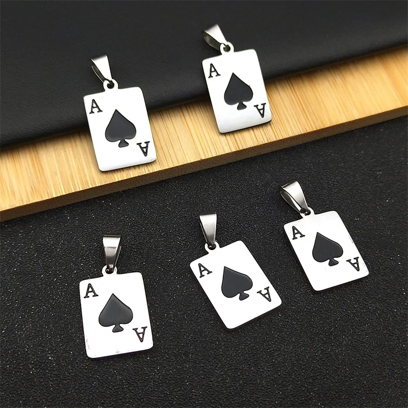 5PCS Hip Hop Poker Charm Spades A Jewelry Making Stainless Steel Pendant DIY Necklaces Earrings Findings Bracelets Accessories
5PCS Hip Hop Poker Charm Spades A Jewelry Making Stainless Steel Pendant DIY Necklaces Earrings Findings Bracelets Accessories