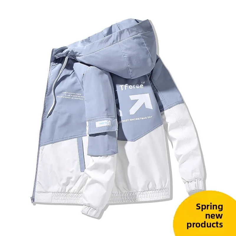 Men's Spring Autumn Workwear Jaet Thin Spor Anti-Wind Zipper Closure Long Sve Hooded Polyester Geometric Patterned Coat
Men's Spring Autumn Workwear Jaet Thin Spor Anti-Wind Zipper Closure Long Sve Hooded Polyester Geometric Patterned Coat