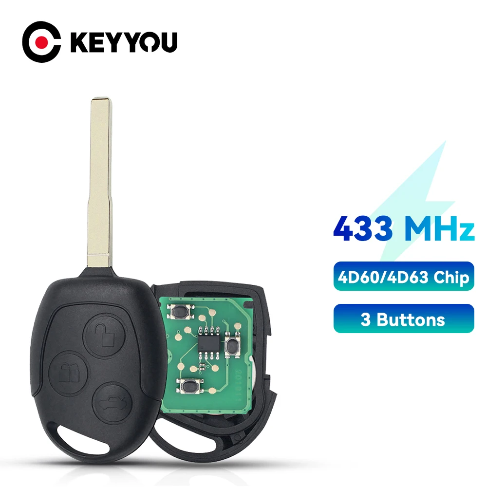 KEYYOU 3 кнопки 4D60 чип 433 МГц Автомобильный Дистанционный ключ для Ford Focus Fiesta Fusion C-Max Mondeo Galaxy C-Max S-Max с лезвием HU101
KEYYOU 3 кнопки 4D60 чип 433 МГц Автомобильный Дистанционный ключ для Ford Focus Fiesta Fusion C-Max Mondeo Galaxy C-Max S-Max с лезвием HU101