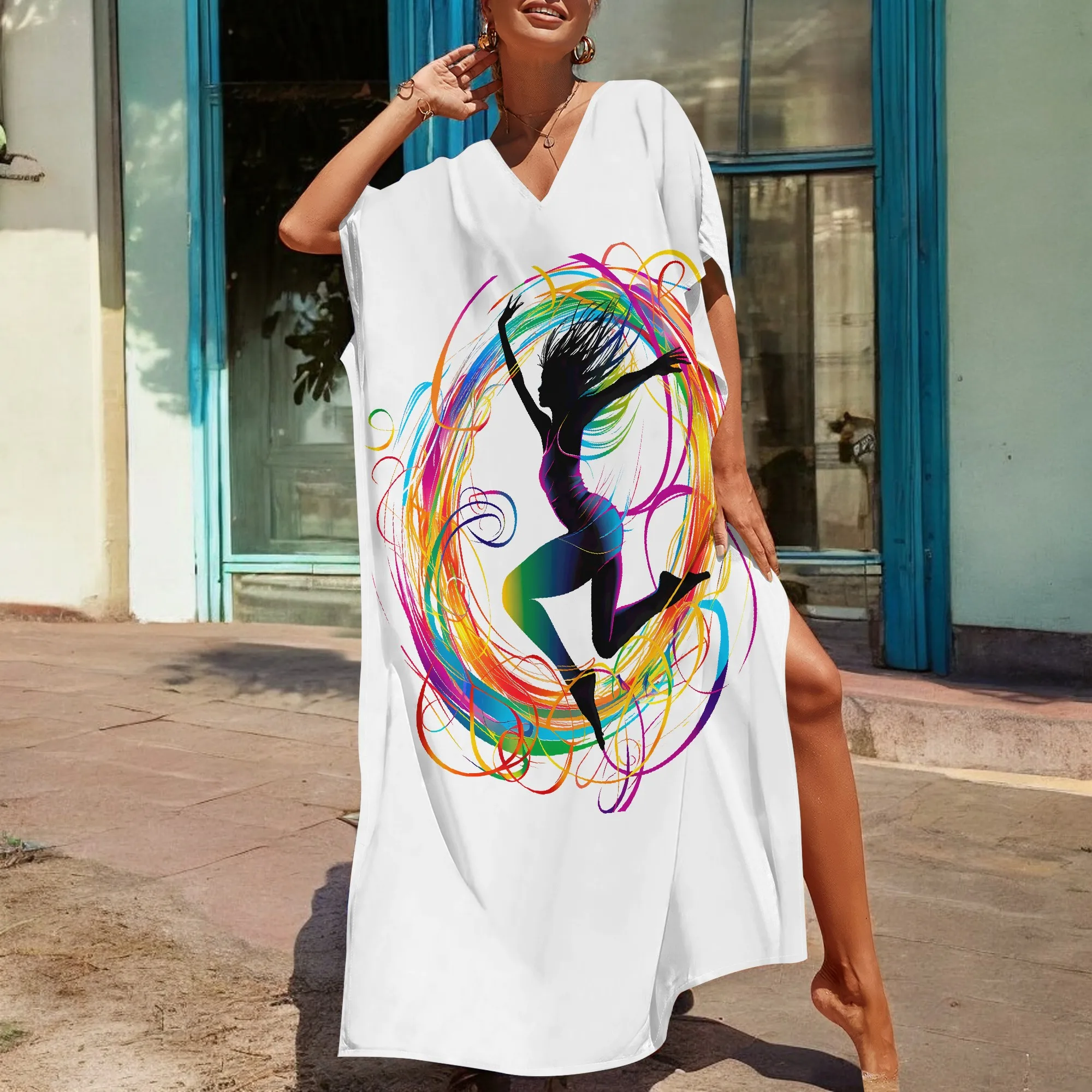 Women's Summer Beach Long Dress V Neck Casual Loose Fit Featuring Elegant Artistic Print For Vacation
Women's Summer Beach Long Dress V Neck Casual Loose Fit Featuring Elegant Artistic Print For Vacation