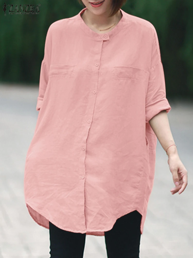 ZANZEA Women Solid Work Blouse Autumn Long Shirts Casual O Neck 3/4 SleeveTops Fashion Button Down Blusas Loose Chemise Oversize
ZANZEA Women Solid Work Blouse Autumn Long Shirts Casual O Neck 3/4 SleeveTops Fashion Button Down Blusas Loose Chemise Oversize