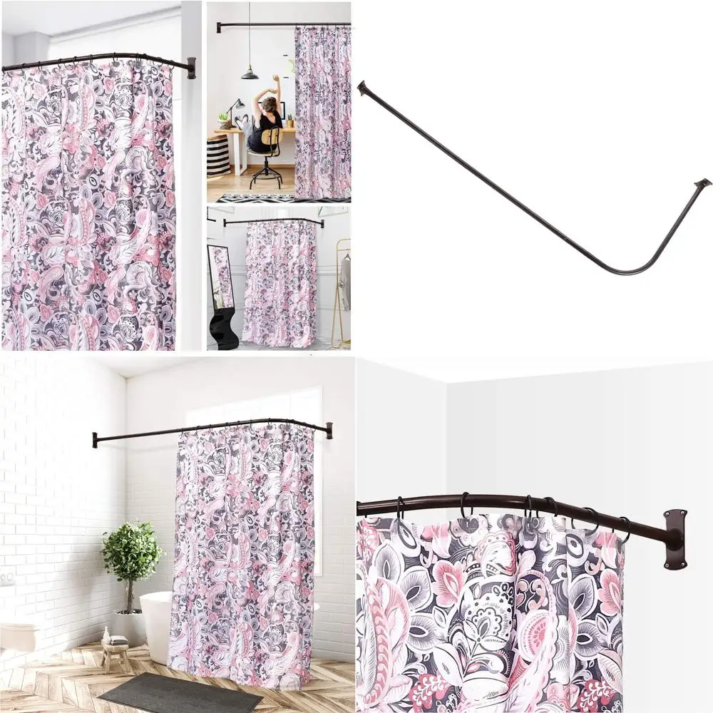 Large 28x68 Bronze Finished L-Shaped Shower Curtain Rod for Bath Tubs
Large 28x68 Bronze Finished L-Shaped Shower Curtain Rod for Bath Tubs