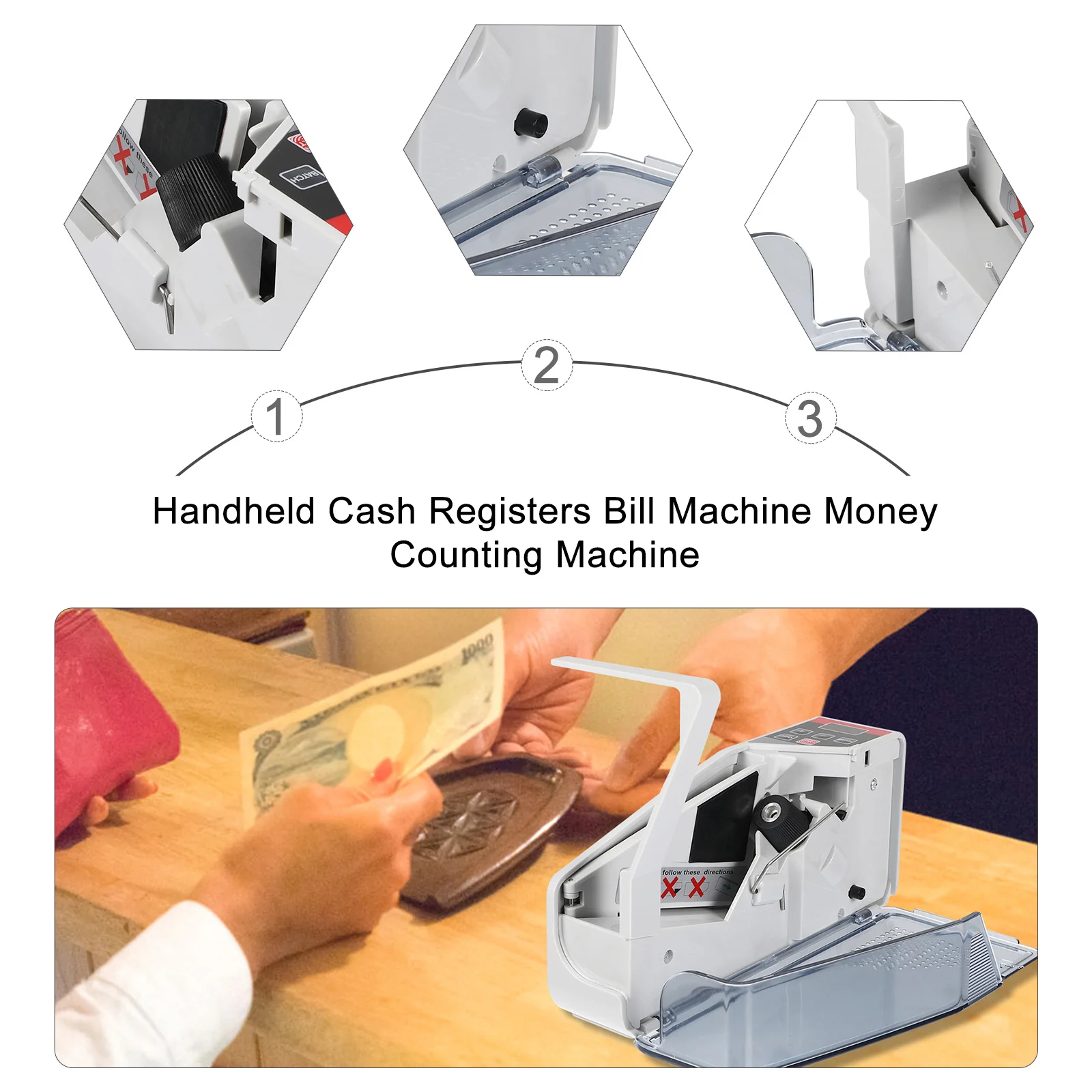1Set Handheld Cash Register Mini Money Counter Portable LED Display USB Powered Money Counting Machine for Office
1Set Handheld Cash Register Mini Money Counter Portable LED Display USB Powered Money Counting Machine for Office