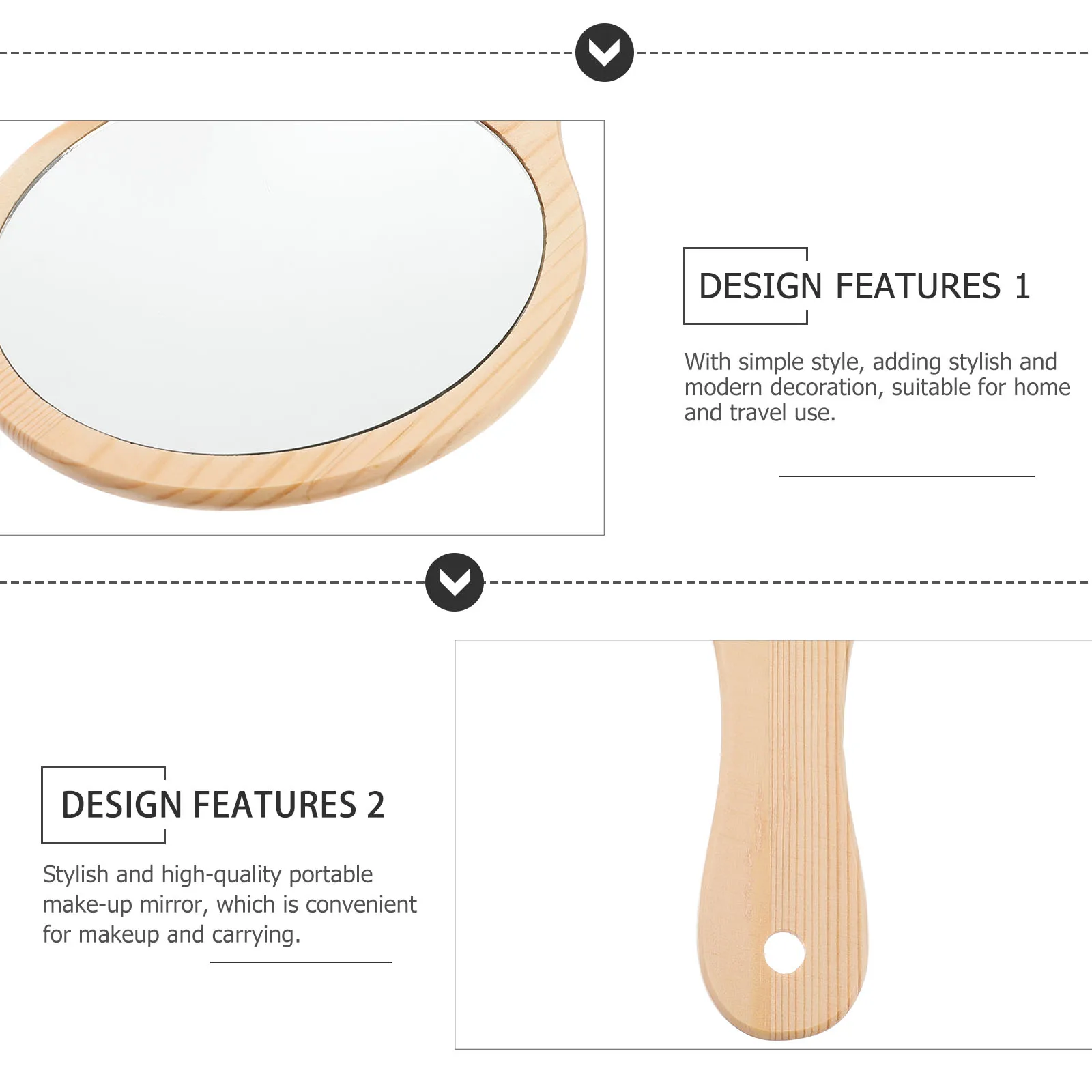 Handheld Mirror Wood Handle Smooth Finish Perfect Weight for Bag Travel Makeup Mirror Women Fashionable Daily Use
Handheld Mirror Wood Handle Smooth Finish Perfect Weight for Bag Travel Makeup Mirror Women Fashionable Daily Use