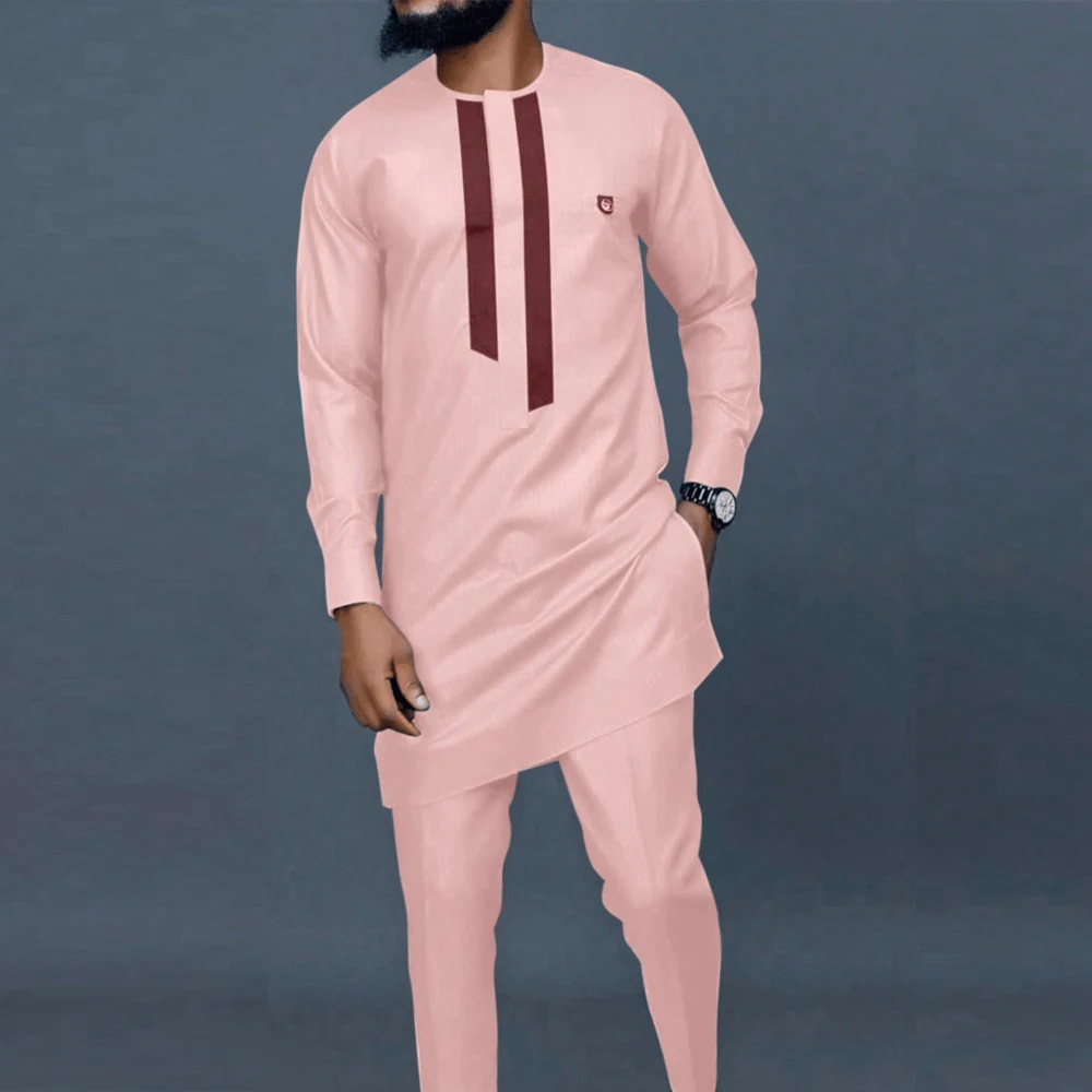 Muslim Elegant African Men's 2Pcs Kaftan Suit Set Agbada Dress with Wedding Tops Trousers Ethnic Style Traditional Clothing
Muslim Elegant African Men's 2Pcs Kaftan Suit Set Agbada Dress with Wedding Tops Trousers Ethnic Style Traditional Clothing