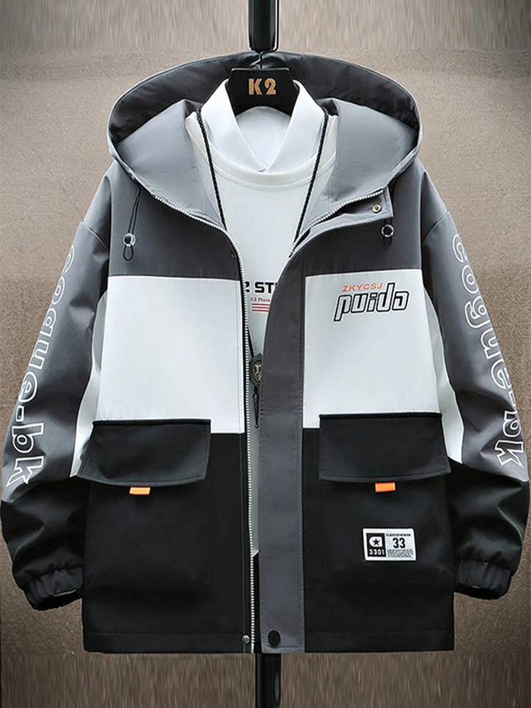 Мужская повседневная рабочая куртка на весну-осень с капюшоном, в стиле пэчворк, свободного кроя, на молнии, с длинными рукавами, из полиэфирного волокна
Мужская повседневная рабочая куртка на весну-осень с капюшоном, в стиле пэчворк, свободного кроя, на молнии, с длинными рукавами, из полиэфирного волокна