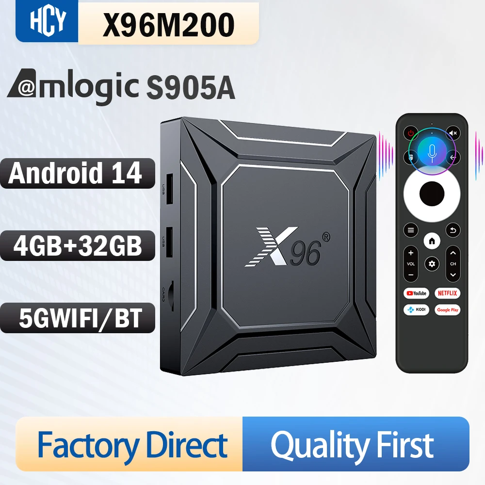 ТВ-приставка X96M200 S905A 4GB16GB 2.4G/5GWIFI/BT с голосовым пультом ДУ, НОВИНКА
ТВ-приставка X96M200 S905A 4GB16GB 2.4G/5GWIFI/BT с голосовым пультом ДУ, НОВИНКА