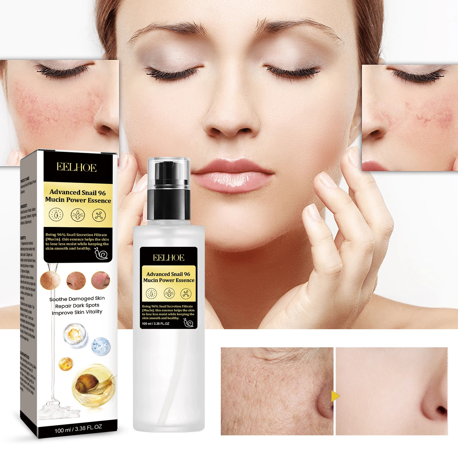 1-4PCS Snail 96 Collagen Serum Reduces Fine Lines Hydrates Soothes Acne Prone Skin Nourishes Softens Moisturizing Facial Essence
1-4PCS Snail 96 Collagen Serum Reduces Fine Lines Hydrates Soothes Acne Prone Skin Nourishes Softens Moisturizing Facial Essence