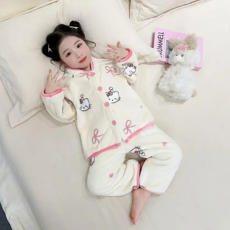 Sanrio Hello Kitty Comfortable Sleepwear Children's Home Clothes Autumn/Winter Baby Cute Coral Velvet New Girls' Soft Pajama
Sanrio Hello Kitty Comfortable Sleepwear Children's Home Clothes Autumn/Winter Baby Cute Coral Velvet New Girls' Soft Pajama