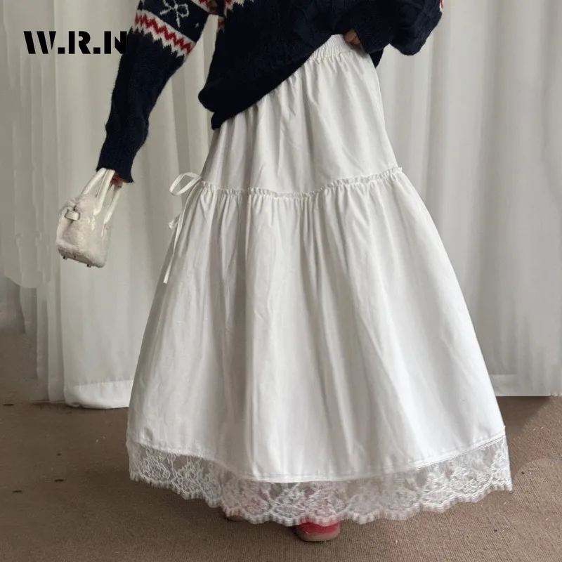 2025 Spring Fairycore Lace Patchwork Soft Mid Long Skirts Women's Sweet Style Elegant Chiffon High Waist Lace-up Loose Skirt
2025 Spring Fairycore Lace Patchwork Soft Mid Long Skirts Women's Sweet Style Elegant Chiffon High Waist Lace-up Loose Skirt