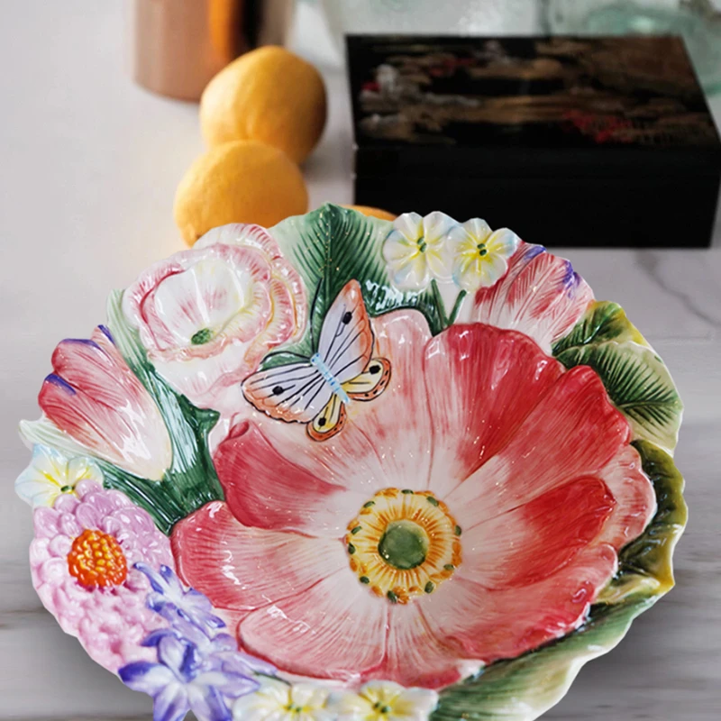Hand Painted Ceramic Decorative Fruit Plate Large Bowl European Coffee Table Table-Top Decorations
Hand Painted Ceramic Decorative Fruit Plate Large Bowl European Coffee Table Table-Top Decorations