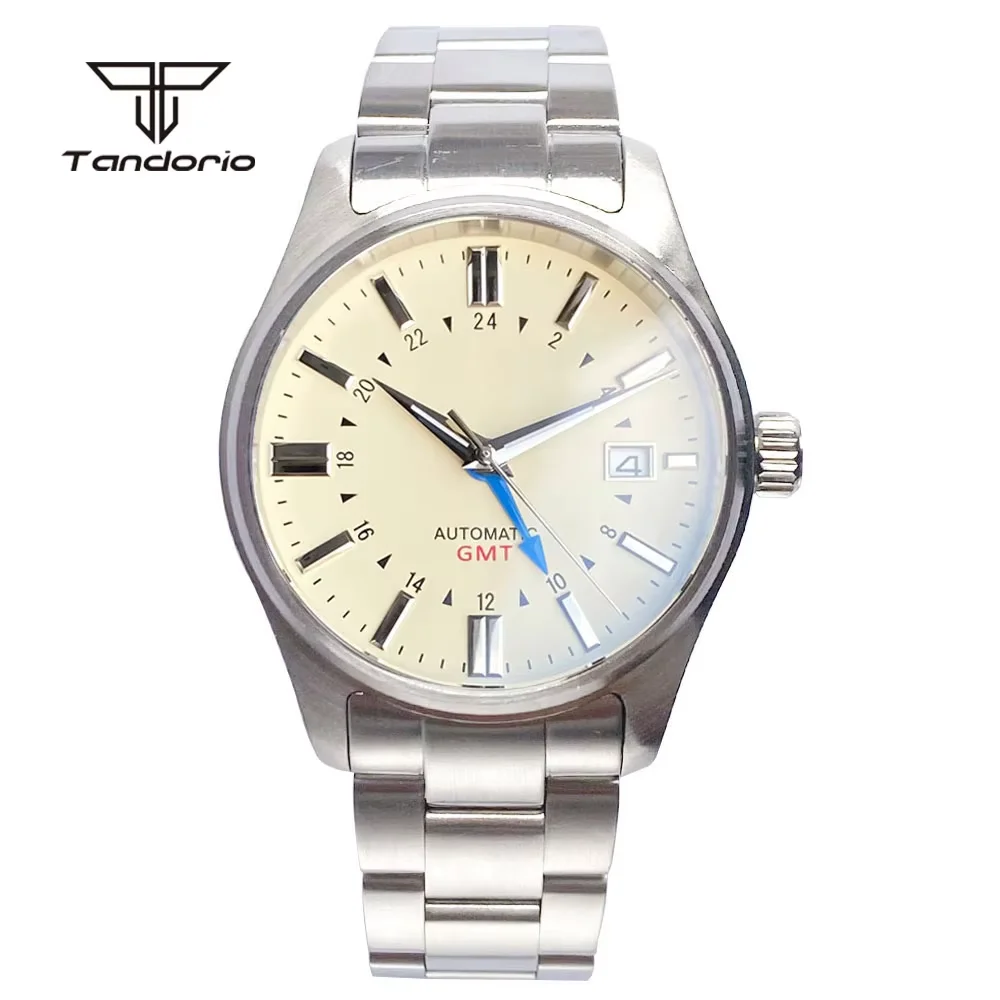Tandorio GMT NH34 Pilot 39mm Steel/Titanium Automatic Dive Watch Sapphire Crystal Date Luminous Men Mechanical Wristwatch 20BAR
Tandorio GMT NH34 Pilot 39mm Steel/Titanium Automatic Dive Watch Sapphire Crystal Date Luminous Men Mechanical Wristwatch 20BAR