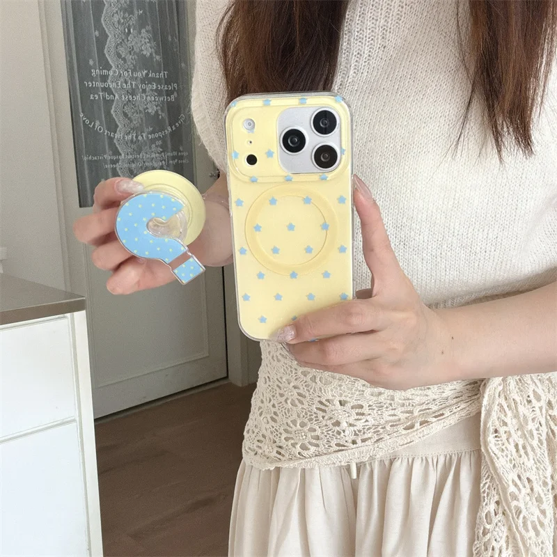 Kawaii Yellow Blue Star Print For MagSafe Phone Case For iPhone 15 16 17 Pro Max With Question Stand Shockproof Cover
Kawaii Yellow Blue Star Print For MagSafe Phone Case For iPhone 15 16 17 Pro Max With Question Stand Shockproof Cover