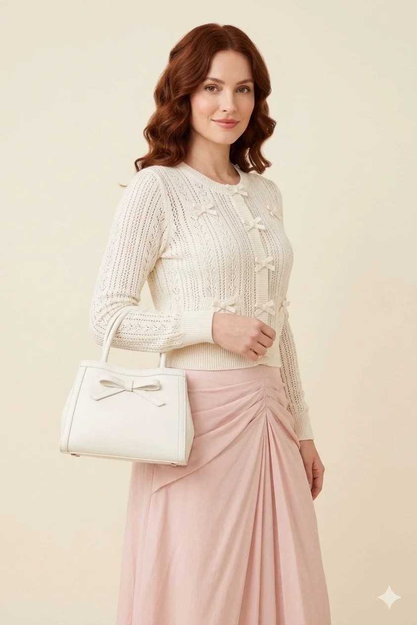 Sweet Girls Blue Cardigan Fashion Women's Knitted Sweaters Causal Ladies White Bowtie Jacket
Sweet Girls Blue Cardigan Fashion Women's Knitted Sweaters Causal Ladies White Bowtie Jacket