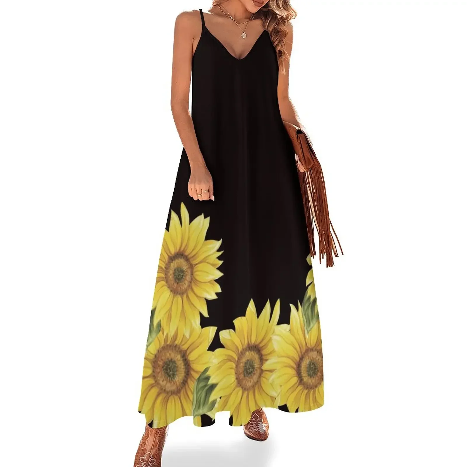 SUNFLOWERS ON BLACK Sleeveless Dress women dress summer dresses for women 2024 Dress
SUNFLOWERS ON BLACK Sleeveless Dress women dress summer dresses for women 2024 Dress