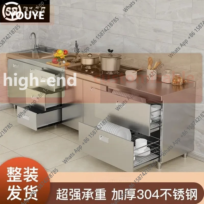 Bb AZ All stainless steel kitchen cabinets simple stove integrated storage cupboards small apartment cabinets household 1
Bb AZ All stainless steel kitchen cabinets simple stove integrated storage cupboards small apartment cabinets household 1