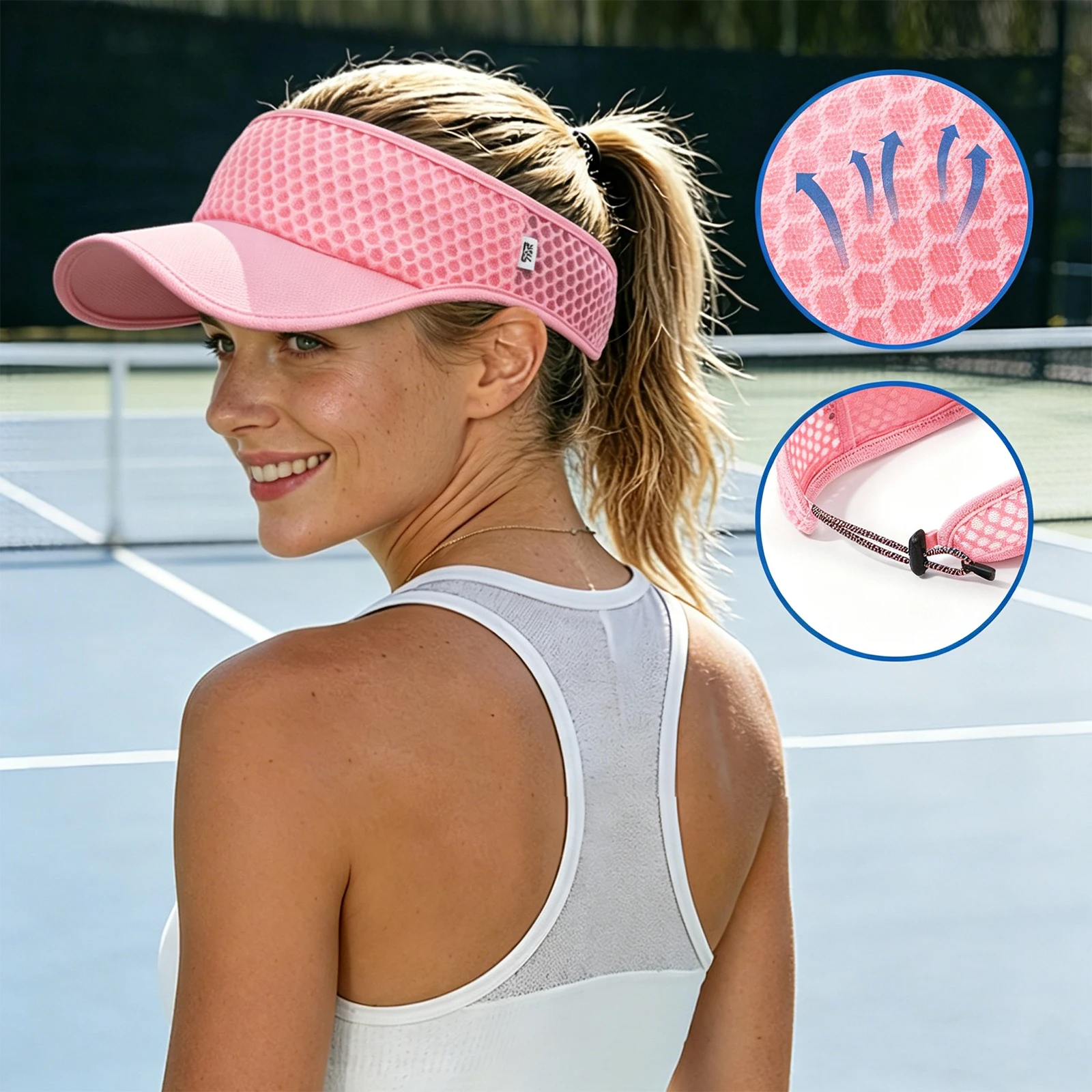 Unisex Mesh Sun Hat Breathable Tennis Running Cap Lightweight Sport Visor with Adjustable Drawstring Jogging Outdoor Workouts
Unisex Mesh Sun Hat Breathable Tennis Running Cap Lightweight Sport Visor with Adjustable Drawstring Jogging Outdoor Workouts