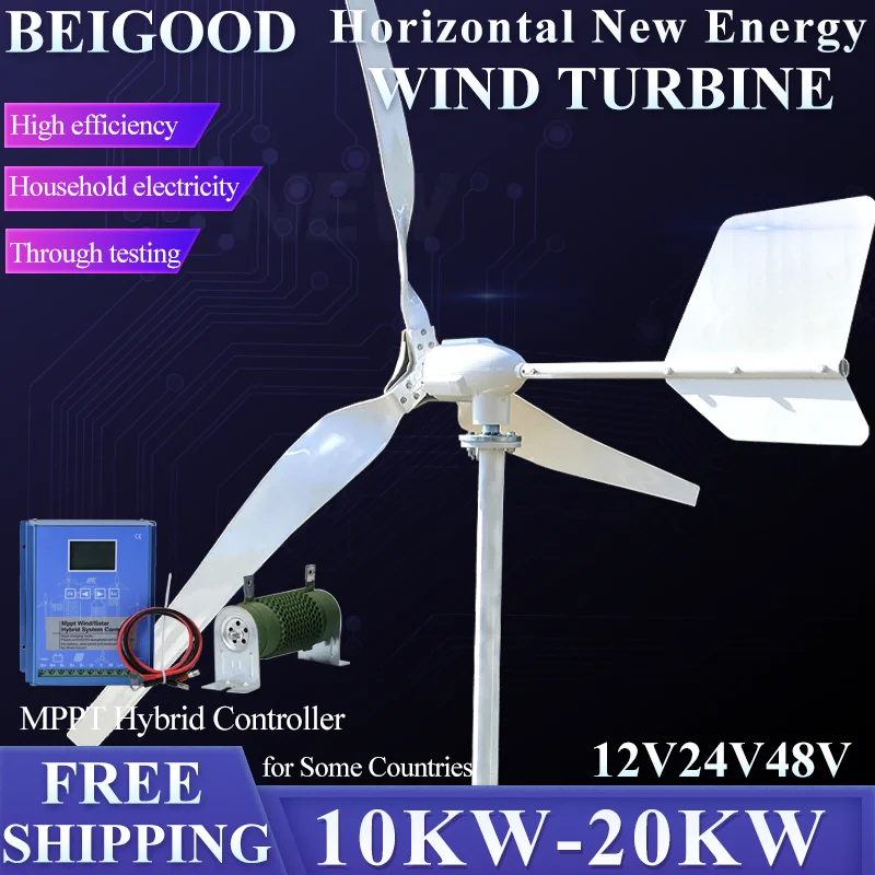 Wind Turbine Generator Complete Set 30000W 96V Windmill MPPT Charge Controller Small Wind Generator Home Use Low Noise
Wind Turbine Generator Complete Set 30000W 96V Windmill MPPT Charge Controller Small Wind Generator Home Use Low Noise